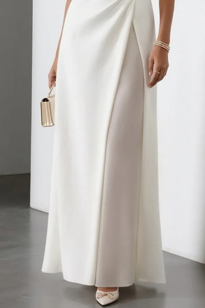 Women's Sleeveless Ruched Side Twist High Slit Maxi Dress