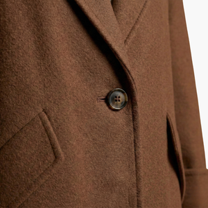Women's Long Coat with Notch Collar