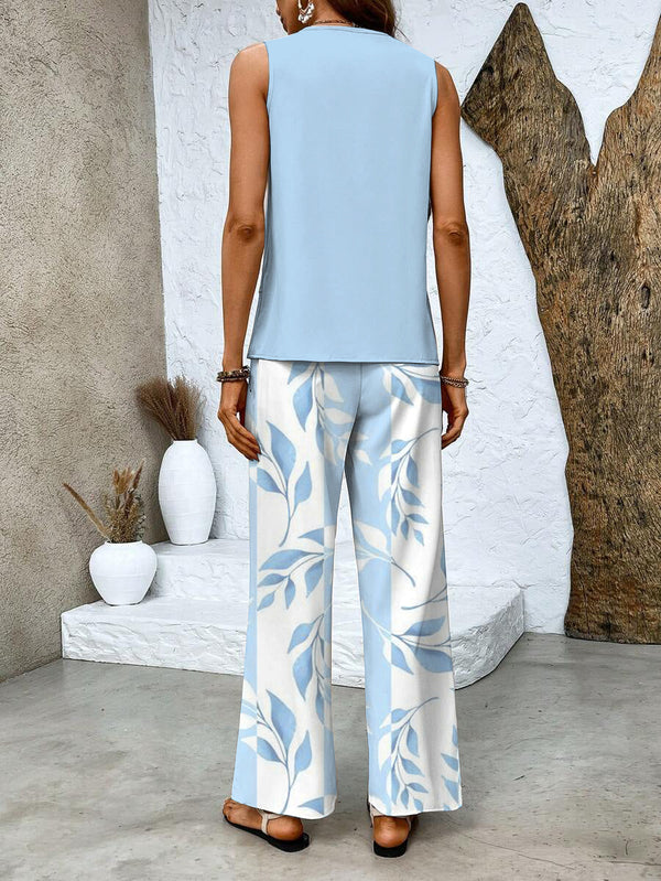 Women's Summer Leaf Print Lounge Set