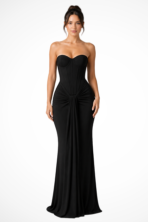 Women’s Lace  Strapless Sweetheart Maxi Dress for Elegant Occasions