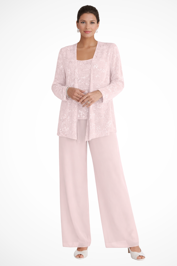 Women's Elegant 3-Piece Wide-Leg Pants Set