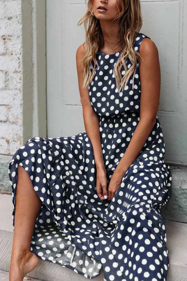 Stylish Polka Dot Maxi Dress for Women with Comfortable Fit