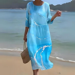 Chic Flowing Midi Dress – Lightweight, Versatile All-Season Elegance