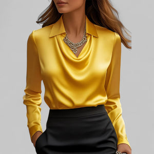 Women's Cowl Neck Long Sleeve Blouse