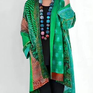 Women’s Bohemian Patchwork Open-Front Cardigan