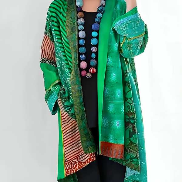 Women’s Bohemian Patchwork Open-Front Cardigan