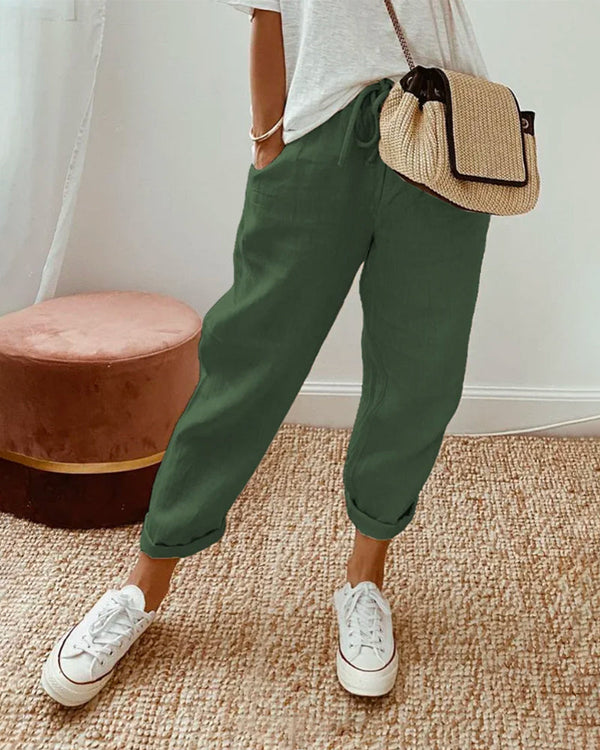 Women’s Relaxed Drawstring Tapered Casual Pants