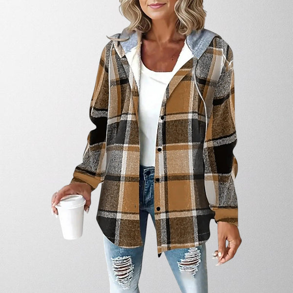 Chaqueta cálida con capucha para mujer y corte holgado