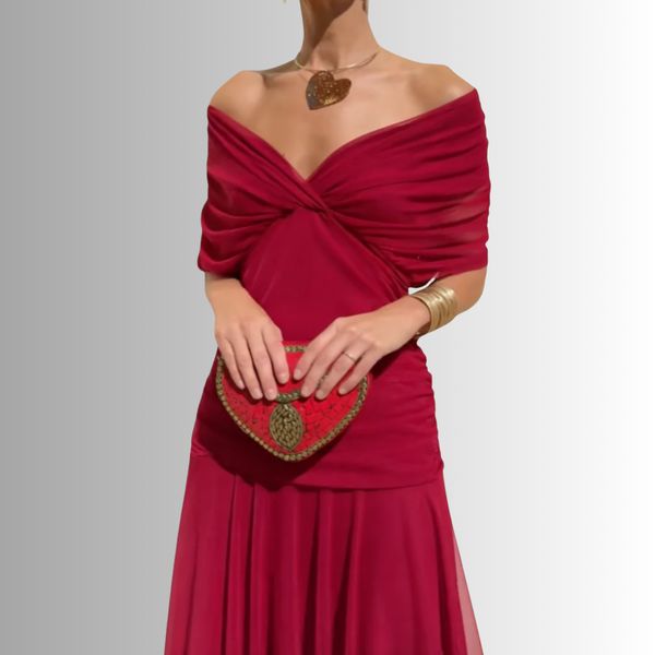 Women's Off-Shoulder Chiffon Evening Gown