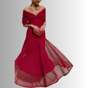 Women’s Elegant Off-Shoulder Evening Maxi Dress