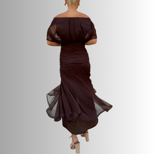 Women's Off-Shoulder Chiffon Evening Gown
