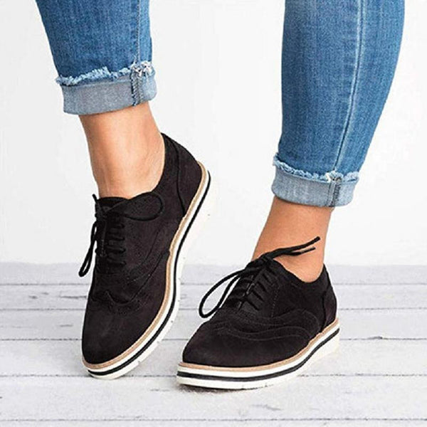 Stylish Women's Lace-Up Brogue Sneakers