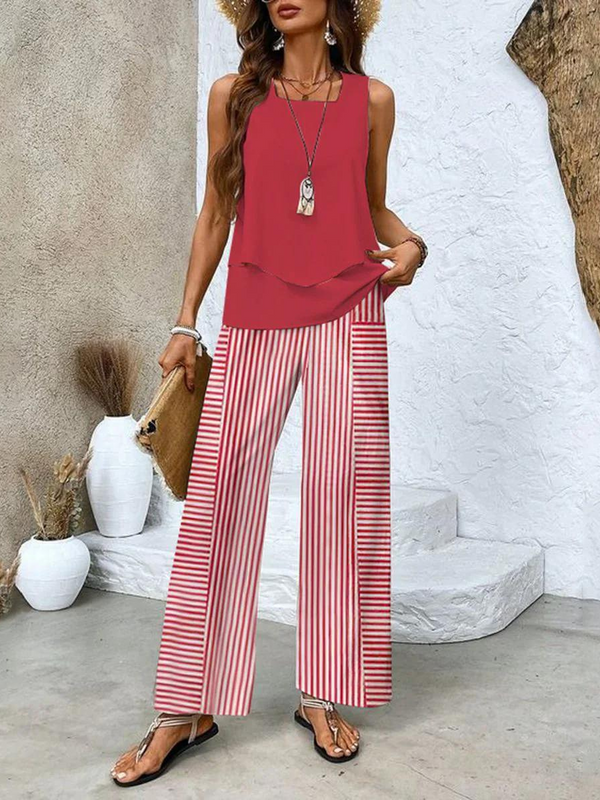 Women's Summer Leaf Print Lounge Set