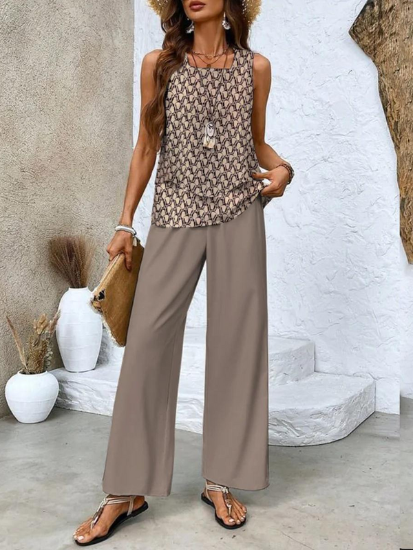 Women's Summer Leaf Print Lounge Set