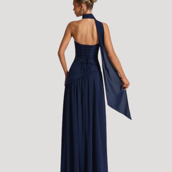 Women's Strapless Pleated Maxi Dress