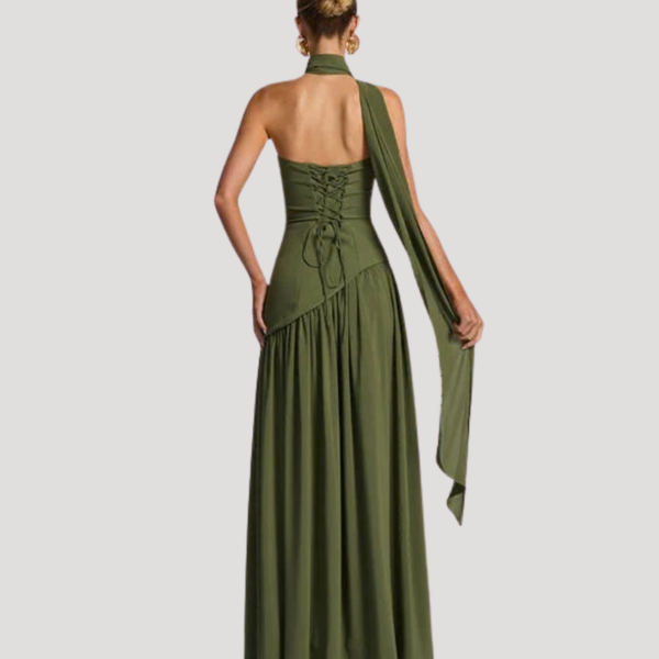 Women's Strapless Pleated Maxi Dress