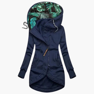 Women’s Insulated Hooded Winter Jacket with Asymmetrical Zip