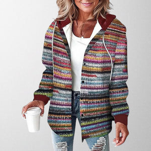 Chaqueta cálida con capucha para mujer y corte holgado