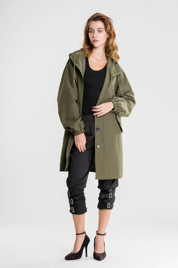 Lightweight Waterproof Hooded Rain Jacket for Women