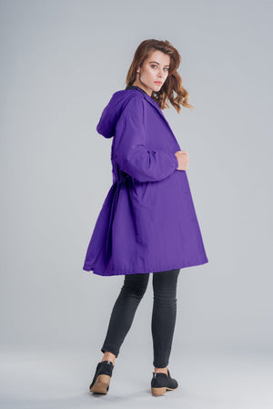 Lightweight Waterproof Hooded Rain Jacket for Women