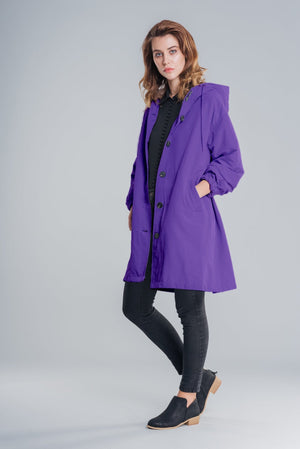 Lightweight Waterproof Hooded Rain Jacket for Women