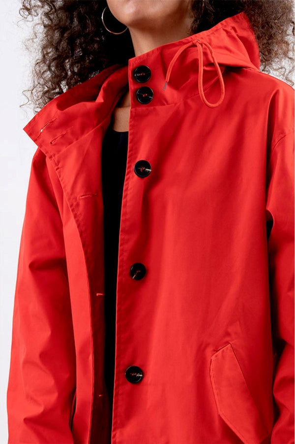 Lightweight Waterproof Hooded Rain Jacket for Women