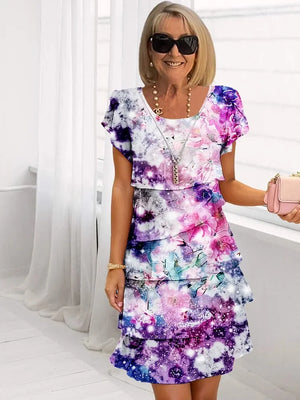 Chic Ruffled Floral Midi Dress