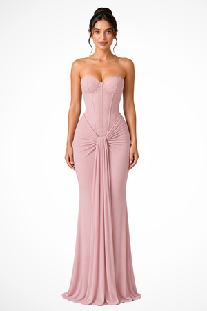 Women’s Lace  Strapless Sweetheart Maxi Dress for Elegant Occasions