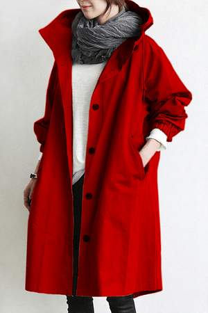 Chaqueta para mujer con capucha de longitud media