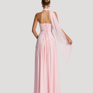 Women's Strapless Pleated Maxi Dress