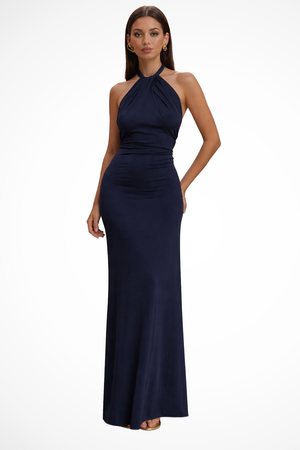 Women's Halter Neck Open Back Bodycon Maxi Dress
