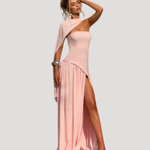 Women's Strapless Pleated Maxi Dress