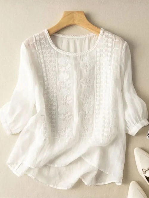 Women’s Embroidered Relaxed Fit Casual Blouse