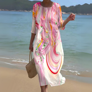 Chic Flowing Midi Dress – Lightweight, Versatile All-Season Elegance