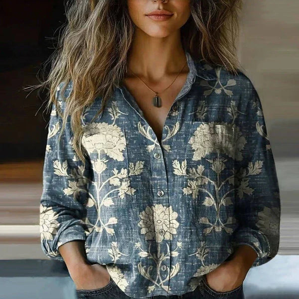 Relaxed Fit Bandana Print Button-Down Shirt