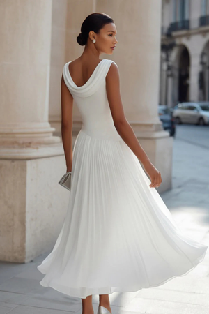 Women's Elegant Sleeveless Chiffon Midi Dress