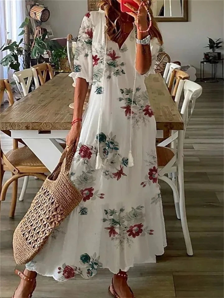 Elegant Floral Maxi Dress with Flowy Design