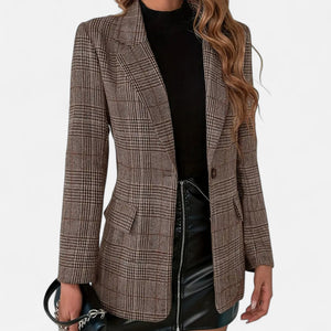Women’s Plaid Tailored Blazer Classic Fit