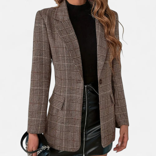 Women’s Plaid Tailored Blazer Classic Fit
