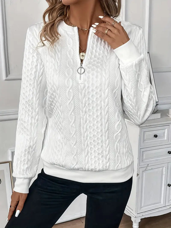 Women’s Cable Knit Quarter-Zip Pullover