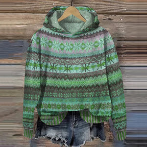 Women's Nordic Hooded Knit Pullover Sweater