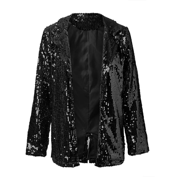 Women's Sequin Open-Front Blazer for Glamorous Style