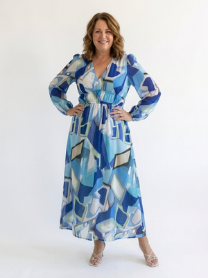 Women's Long Sleeve Floral Maxi Dress