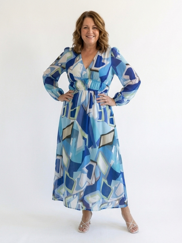 Women's Long Sleeve Floral Maxi Dress