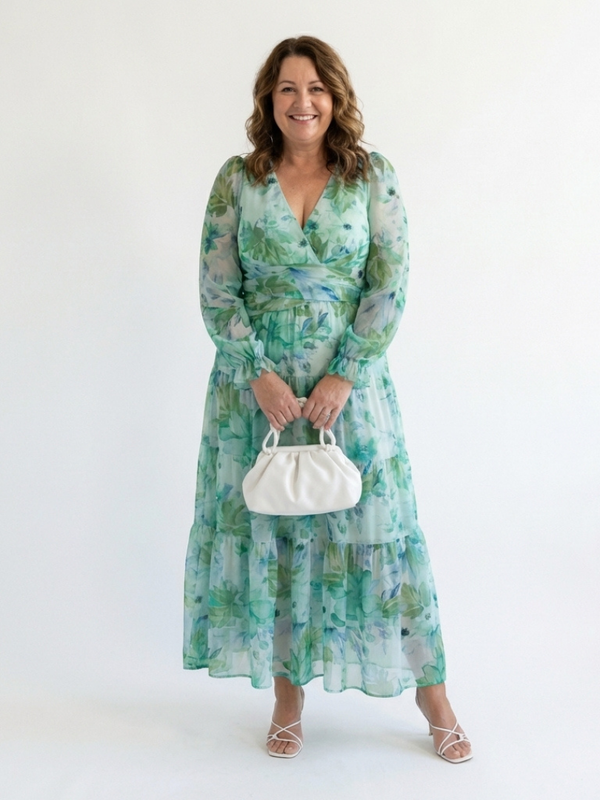 Women's Long Sleeve Floral Maxi Dress