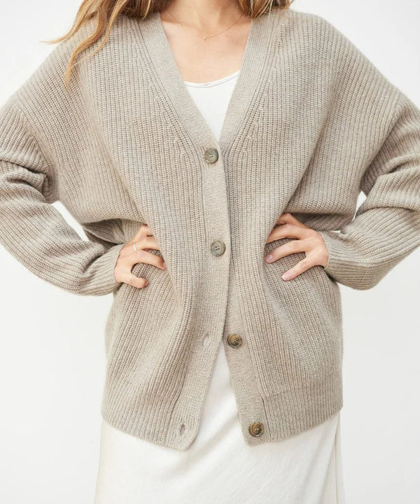 Women's Oversized Button V-Neck Cardigan