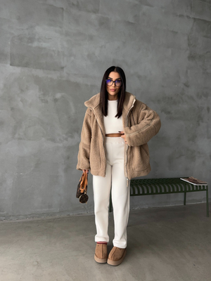 Cozy Teddy Oversized Warm Fleece Jacket for Women