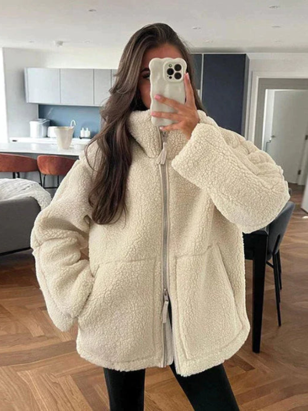 Cozy Teddy Oversized Warm Fleece Jacket for Women