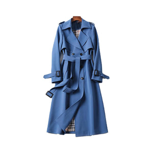 Women's Classic Double-Breasted Belted Trench Coat