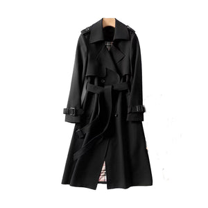 Women's Classic Double-Breasted Belted Trench Coat